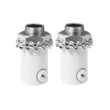 Lot de 2 serre-câbles ø 13mm haut. 27mm – Mâle pas 10x1, pour câble ø 7mm maxi – Aluminium blanc (luminaire suspendu)