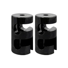 Lot de 2 passes-câbles ø 20mm haut. 35mm – Plastique noir (guider les câbles d'un luminaire au plafond ou mur)