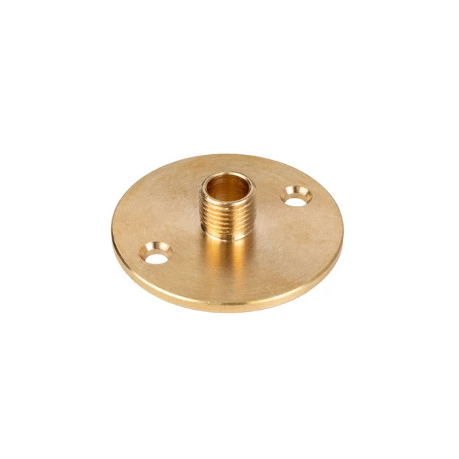 Raccord à plaque mâle pas 10x1 ø 40mm haut. 10mm – passage de câble ø 7mm – Laiton (montage luminaire) (photo n°1)