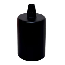 Kit cache-douille métal + douille E27 – 4A 250V – Noir (suspension)