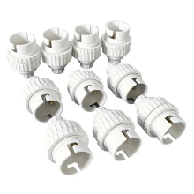 Lot de 10 douilles B22 avec bague de fixation d'abat-jour – 4A 250V – Plastique blanc (réparation et création de luminaires)