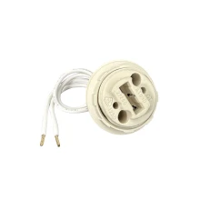 Douille G9 avec bague de fixation d'abat-jour – Fils silicone 0,75mm2 14,5cm 180°C – 2A 250V (luminaire)