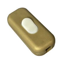 Interrupteur à main bipolaire à bascule pour câble 2x0,75mm2 – Bouton luminescent – Doré (luminaire)
