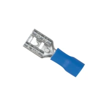 Lot de 10 cosses à sertir isolées femelles plates – largeur 6,35mm – 1,5 à 2,5 mm² – Bleu