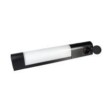 Applique BELNA avec tube LED 7W 500lm blanc 4000K – Poussoir on/off, prise 2P+T – IP21 Noir (salle de bain hors volume)