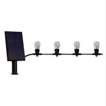 Guirlande solaire LED VENUSIA – 12 ampoules G4 remplaçables blanc chaud 3000K – Crépusculaire – Longueur 8m40 IP44 (extérieur)