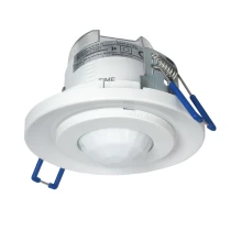 Détecteur de mouvement 360° à encastrer au plafond ø80mm – 800W maxi – Portée 8m, temporisation/luminosité réglables (intérieur)