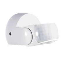 Détecteur de mouvement infrarouge 1200W max, portée 12m, angle 180°, temporisation/luminosité réglables – Blanc IP65 (extérieur)