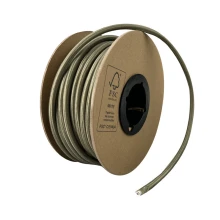 Câble électrique tissu rond bobine 25m ø 6,2mm – H03VV-F 2x0,75mm2 – Kaki (luminaire)