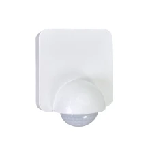 Détecteur de mouvement infrarouge 1200W maxi, portée 10m, angle 360°, temporisation/luminosité réglables – Blanc IP54 (ext.)
