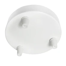 Plafonnier rond 3 câbles ø120mm H.25mm, serre-câbles, passage câble ø 7mm – Métal finition blanc (suspension multi-descente)