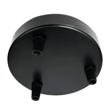 Plafonnier rond 3 câbles ø120mm H.25mm, serre-câbles, passage câble ø 7mm – Métal finition noir (suspension multi-descente)