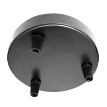 Plafonnier rond 3 câbles ø120mm H.25mm, serre-câbles, passage câble ø 7mm – Métal finition titane (suspension multi-descente)