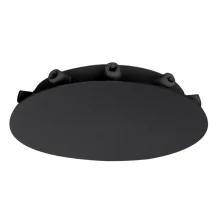 Plafonnier rond 12 câbles ø180mm H.27mm, serre-câbles, passage câble ø 7mm – Métal noir (suspension multi-descente)