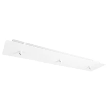 Plafonnier rectangulaire 3 câbles 120x550 mm, serre-câbles, passage de câble ø 7mm– Métal blanc (suspension multi-descente)