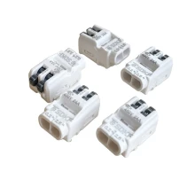Lot de 5 bornes de connexion 2 fils souples ou rigides de 0,2 à 2,5mm2 24A 450V – Point de test de tension – Fil démontable