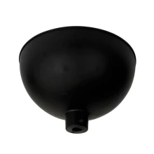 Pavillon cache-fils ø100 mm haut.60mm avec vis de blocage du câble intégrée et passage de câble ø7mm – Plastique noir (plafond)