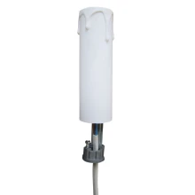 Bougie plastique équipée d'une douille E14 pré-câblée – 60W maxi haut. 85mm – Blanc