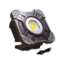 Mini spot LED de chantier – 10W 1000lm blanc 4000K – Rechargeable USB – Pied à poser, aimant et anneau – IP54 IK07 (int/ext)