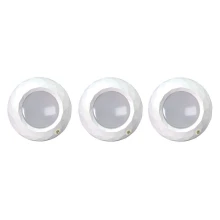 3 spots LED Curia – 0,2W 15lm blanc 4500K à piles non fournies – Inter tactile phosphorescent fixation adhésive – Blanc (int)