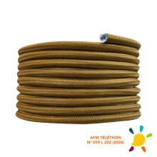 Câble électrique tissu rond long. 3m ø 6,2mm – H03VV-F 2x0,75mm2 – Marron (luminaire)