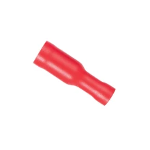 Lot de 10 cosses à sertir isolées cylindriques femelle – Diamètre 4 mm – 0,5 à 1,5 mm² – Rouge