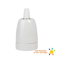 Douille E27 – 4A 250V – Céramique Blanc (suspension)