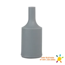 Kit cache-douille silicone + douille E27 – 4A 250V – Gris (luminaire)