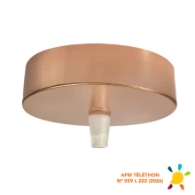 Pavillon cache-fils ø 100mm haut. 25mm avec serre-câble plastique, passage de câble ø 7mm – Métal finition cuivre (plafond)