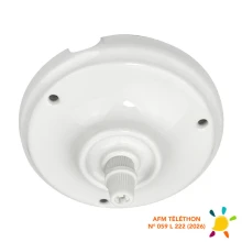 Pavillon cache-fils ø 105mm avec serre-câble plastique, passage de câble ø 7mm – Céramique blanc (plafond)