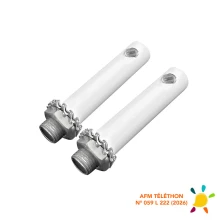 Lot de 2 serre-câbles ø 12mm haut. 50mm – Pour câble ø 7mm maxi – Aluminium blanc (luminaire suspendu)
