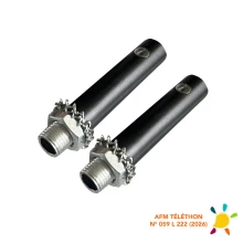 Lot de 2 serre-câbles ø 12mm haut. 50mm – Pour câble ø 7mm maxi – Aluminium Noir (luminaire suspendu)