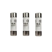 Lot de 3 fusibles céramique 10,3x38 mm 16A 500V (anciennes installations électriques)