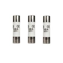 Lot de 3 fusibles céramique 10,3x38 mm 32A 400V (anciennes installations électriques)