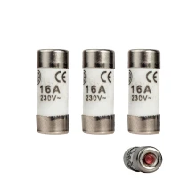 Lot de 3 fusibles céramique à voyant 10,3x25,8 mm 16A 230V (anciennes installations électriques)