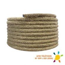 Câble électrique tissu rond long. 3m ø 7,5mm – H03VV-F 2x0,75mm2 – Corde (luminaire)
