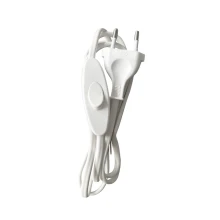 Cordon d'alimentation 1,5 m H03VVH2-F 2x0,75 mm² avec interrupteur et fiche 2 pôles blanc (luminaire)