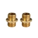 Lot de 2 raccords double mâle pas 10x1 ø 14mm haut. 15mm – passage de câble ø 7mm – Laiton (montage luminaire) (miniature n°1)