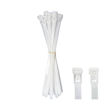Lot de 20 colliers de câblage réutilisables denture intérieure – 200x7,6mm – Blanc (intérieur ou extérieur)
