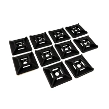 Lot de 10 embases adhésives noires pour colliers de câblage larg.4,8mm
