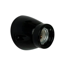 Douille E27 inclinée murale – 4A 250V – Céramique Noir (luminaire)