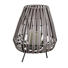 Lampe de table SANTIAGO à poser solaire LED IP44 2300K blanc chaud effet rotin (extérieur)