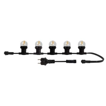 Guirlande guinguette LED connectable 10 m – 10 douilles E27 et 10 ampoules à filament 85 lm (extérieur)