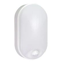 Hublot LED ALUDRA ovale 12W 1200 lm IP65 CCT réglable 3000/4000/6500 avec détecteur de mouvement – Blanc (extérieur)