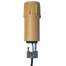 Douille E14 pré-câblée avec fourreau de bougie – Plastique marron clair – Pas 10x1