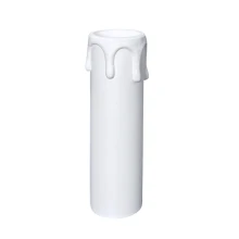 Fourreau de bougie E14 hauteur 100 mm – Plastique blanc