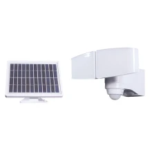 Projecteur solaire LED 10W 685 lm 4000K 2 têtes orientables détecteur de mouvement IP44 panneau déporté – Blanc (extérieur)