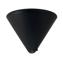 Pavillon cache-fils conique 125 mm avec vis de blocage et passage de câble 7 mm – Plastique noir (plafond)