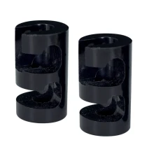 Lot de 2 passes-câbles pour luminaire Ø20 mm H35 mm – Plastique noir (plafond ou mur)