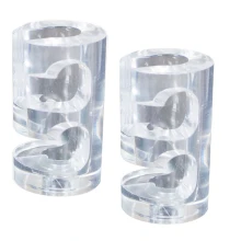 Lot de 2 passe-câbles pour luminaire Ø20 mm H35 mm – Plastique translucide incolore (mur et plafond)